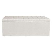 Calçadeira Baú Solteiro 0,90m Londres Linho Bege Dal Poz Estofados - 5