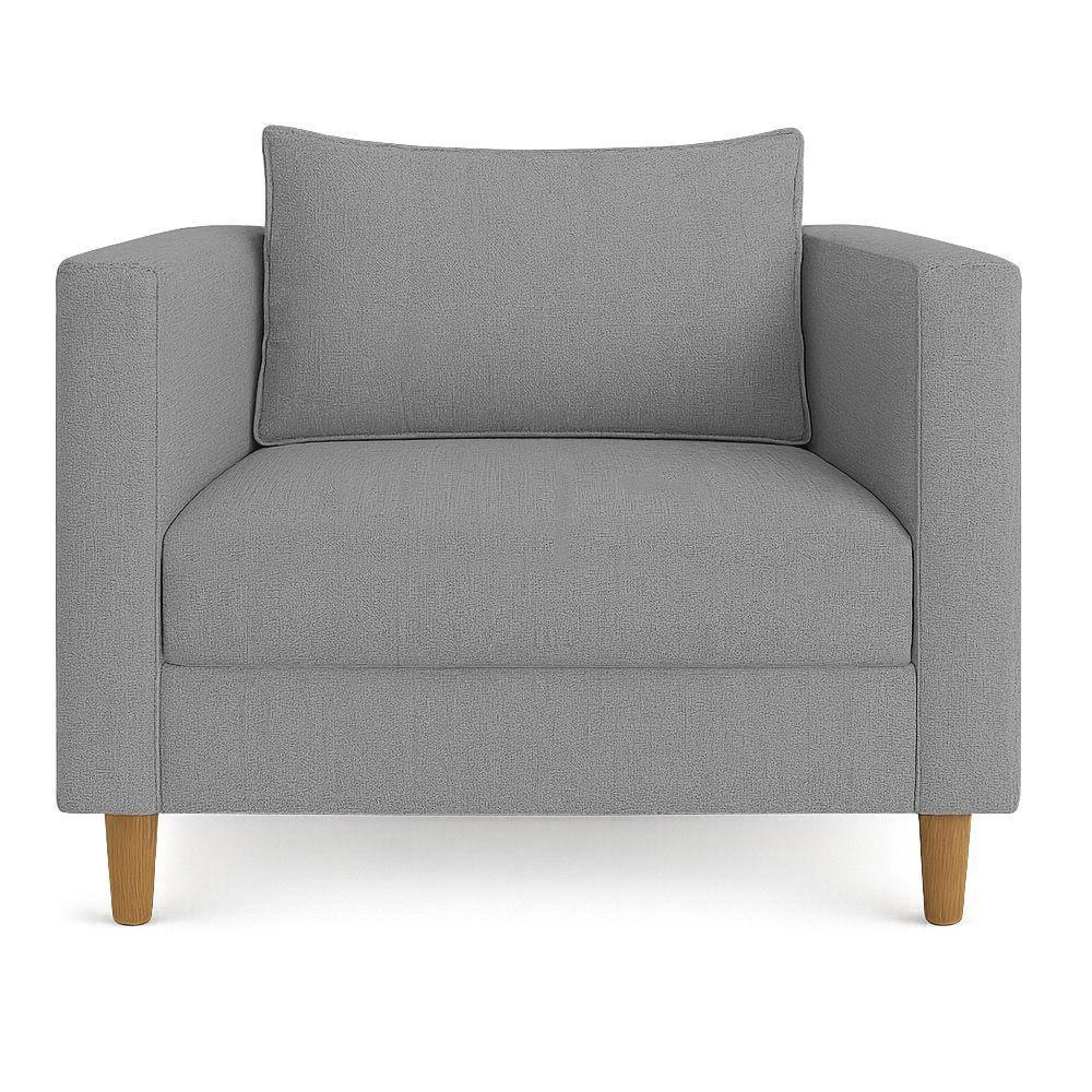 Poltrona Decorativa Helena Linho Cinza Dal Poz Estofados - 3