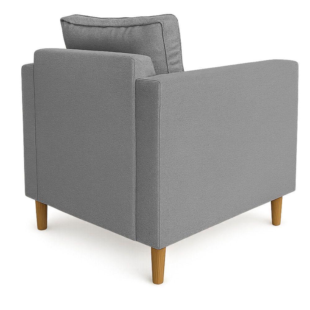 Poltrona Decorativa Helena Linho Cinza Dal Poz Estofados - 5