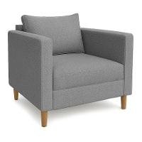 Poltrona Decorativa Helena Linho Cinza Dal Poz Estofados - 1