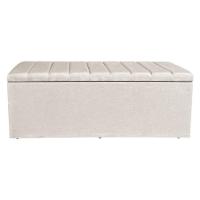 Calçadeira Baú Casal Queen 1,60m Londres Suede Bege Dal Poz Estofados - 2