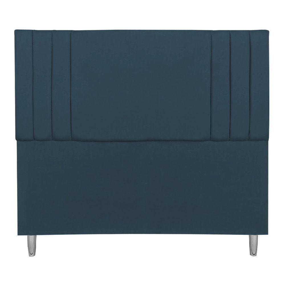 Cabeceira Casal 1,40m Viena Suede Azul Marinho Dal Poz Estofados - 3