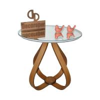 Mesa Lateral Cebola Com Espelho 60cm Branco 50cm - 1