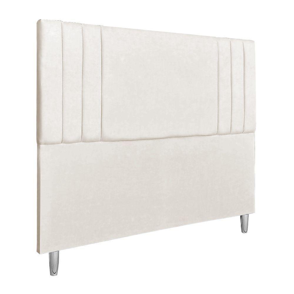 Cabeceira Casal 1,95m Viena Suede Bege Dal Poz Estofados - 1
