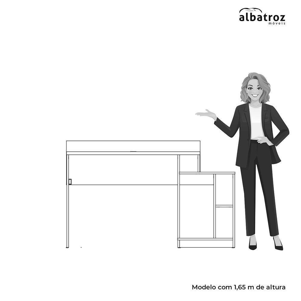 Mesa Gamer Play Com 2 Nichos Albatroz Preto/vermelho - 8