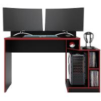 Mesa Gamer Play Com 2 Nichos Albatroz Preto/vermelho - 1