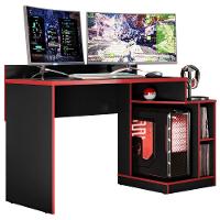 Mesa Gamer Play Com 2 Nichos Albatroz Preto/vermelho - 3