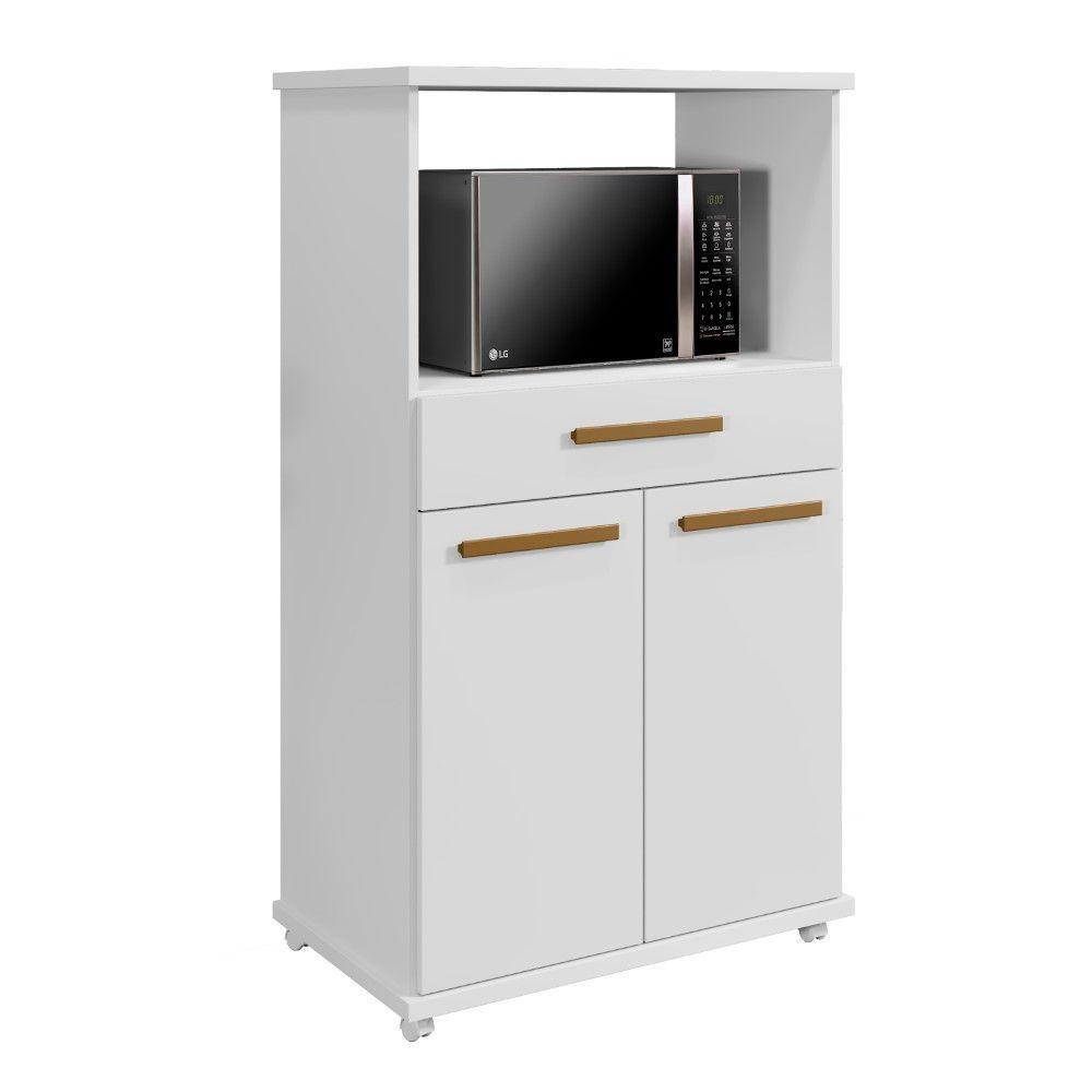 Balcão Conquista 02 Portas 01 Gavetas Arte Móveis Branco - 1