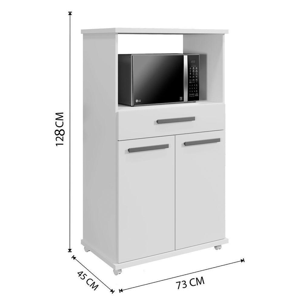 Balcão Conquista 02 Portas 01 Gavetas Arte Móveis Branco - 2