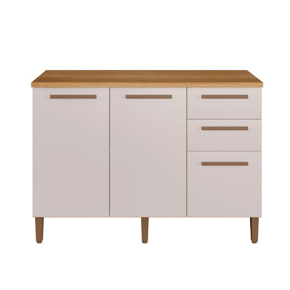 Balcão Diamante 3 Portas 2 Gavetas Arte Móveis Cinamomo/off - 1