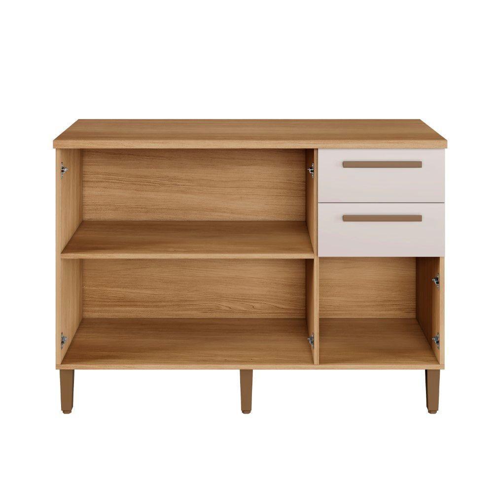 Balcão Diamante 3 Portas 2 Gavetas Arte Móveis Cinamomo/off - 9