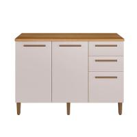 Balcão Diamante 3 Portas 2 Gavetas Arte Móveis Cinamomo/off - 1