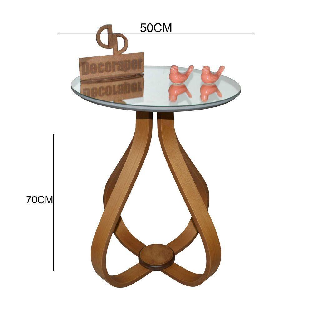 Mesa Canto Cebola Com Espelho 50cm Off White 70cm - 2