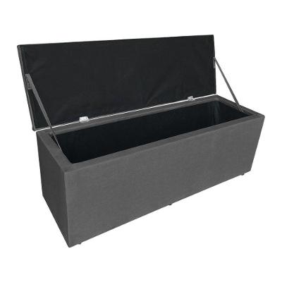 Calçadeira Baú Casal Queen 1,60m Londres Suede Cinza Dal Poz Estofados