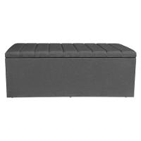 Calçadeira Baú Casal Queen 1,60m Londres Suede Cinza Dal Poz Estofados - 3