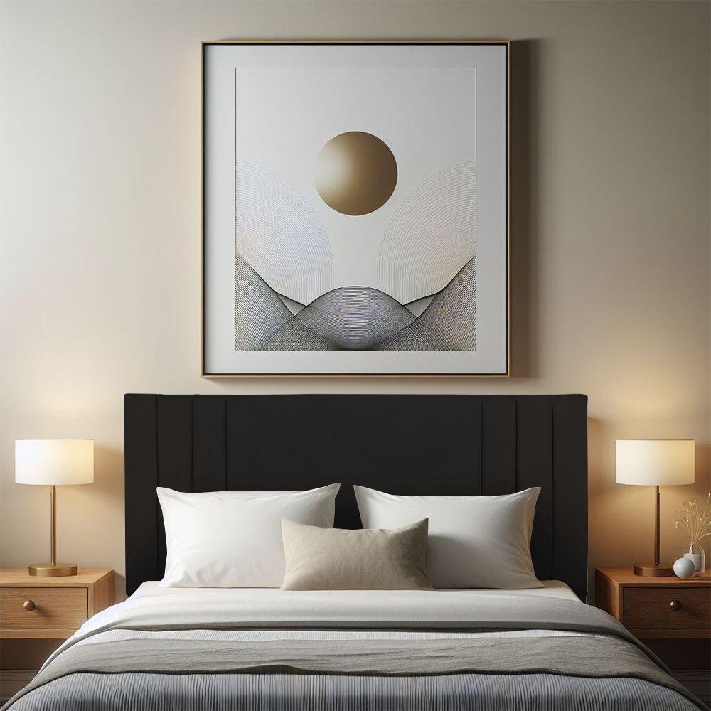 Cabeceira Casal 1,60m Viena Suede Preto Dal Poz Estofados - 2