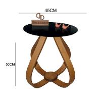 Mesa Lateral Cebola Com Vidro 45cm 50cm Preto - 2