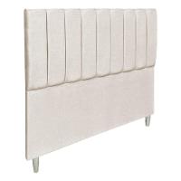 Kit Cabeceira E Calçadeira Baú Casal Queen 1,60m Londres Suede Bege Dal Poz Estofados - 2