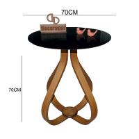 Mesa Lateral Cebola Com Vidro 70cm Preto 70cm - 2