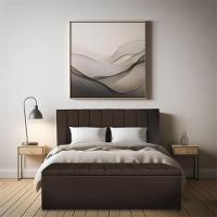Kit Cabeceira Painel E Calçadeira Baú Solteiro 0,90m Londres Veludo Marrom Dal Poz Estofados - 2