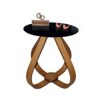 Mesa Lateral Cebola Com Vidro 45cm 60cm Preto - 1