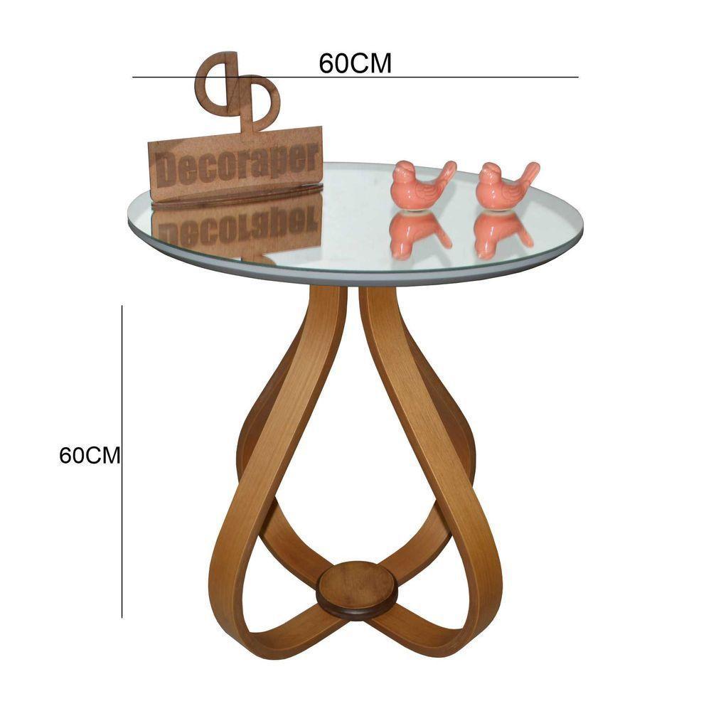 Mesa Lateral Cebola Com Espelho 60cm Off White 60cm - 2