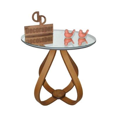 Mesa Lateral Cebola Com Espelho 60cm Off White 60cm