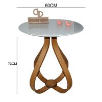 Mesa Lateral Cebola Com Vidro 60cm Off White 70cm - 2