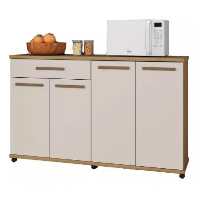 Balcão Campinas Com 4 Portas Arte Móveis Cinamomo/off