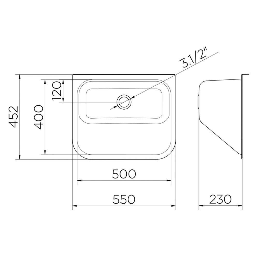 Tanque Docol Monobloco 017041ch 55x45 Inox Alto Brilho - 2