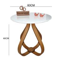 Mesa Lateral Cebola Com Vidro 60cm Branco 60cm - 2