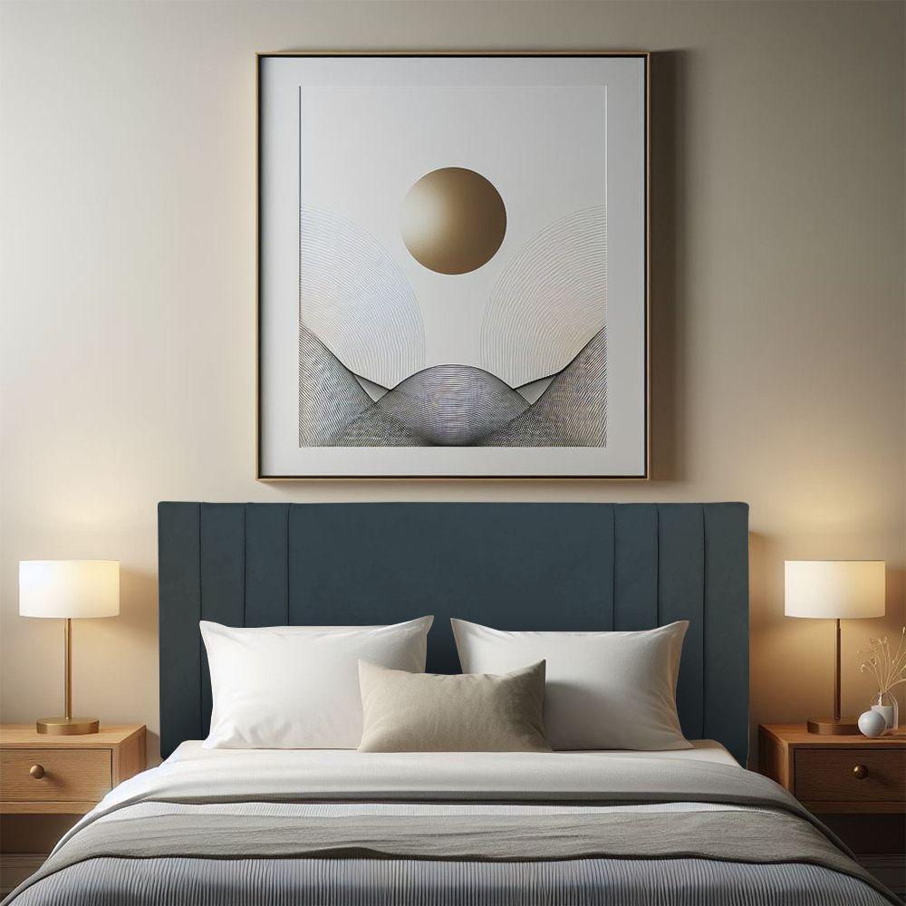 Cabeceira Casal 1,60m Viena Suede Azul Marinho Dal Poz Estofados - 2