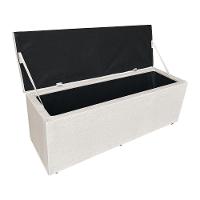 Kit Cabeceira Painel E Calçadeira Baú Casal Queen 1,60m Londres Linho Bege Dal Poz Estofados - 6