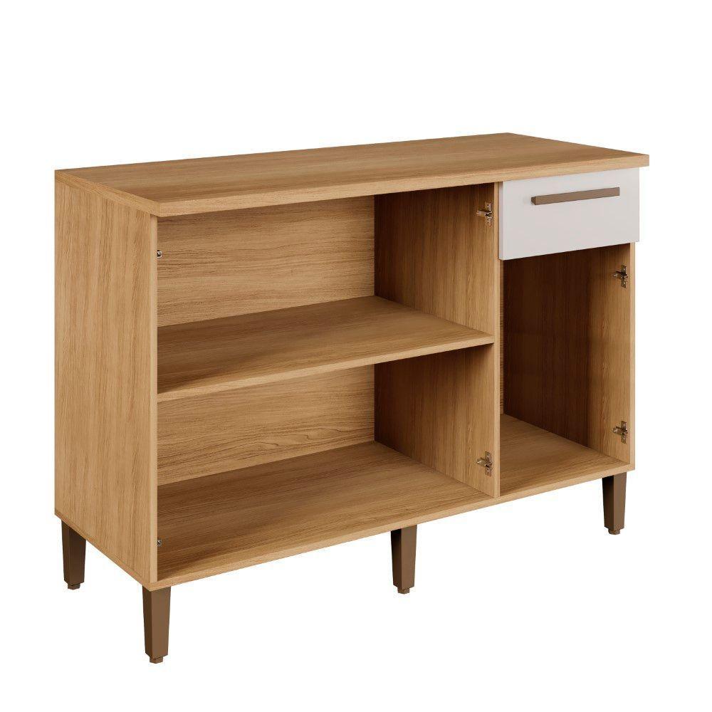 Balcão Clássico 03 Portas Arte Móveis Cinamomo/off - 6