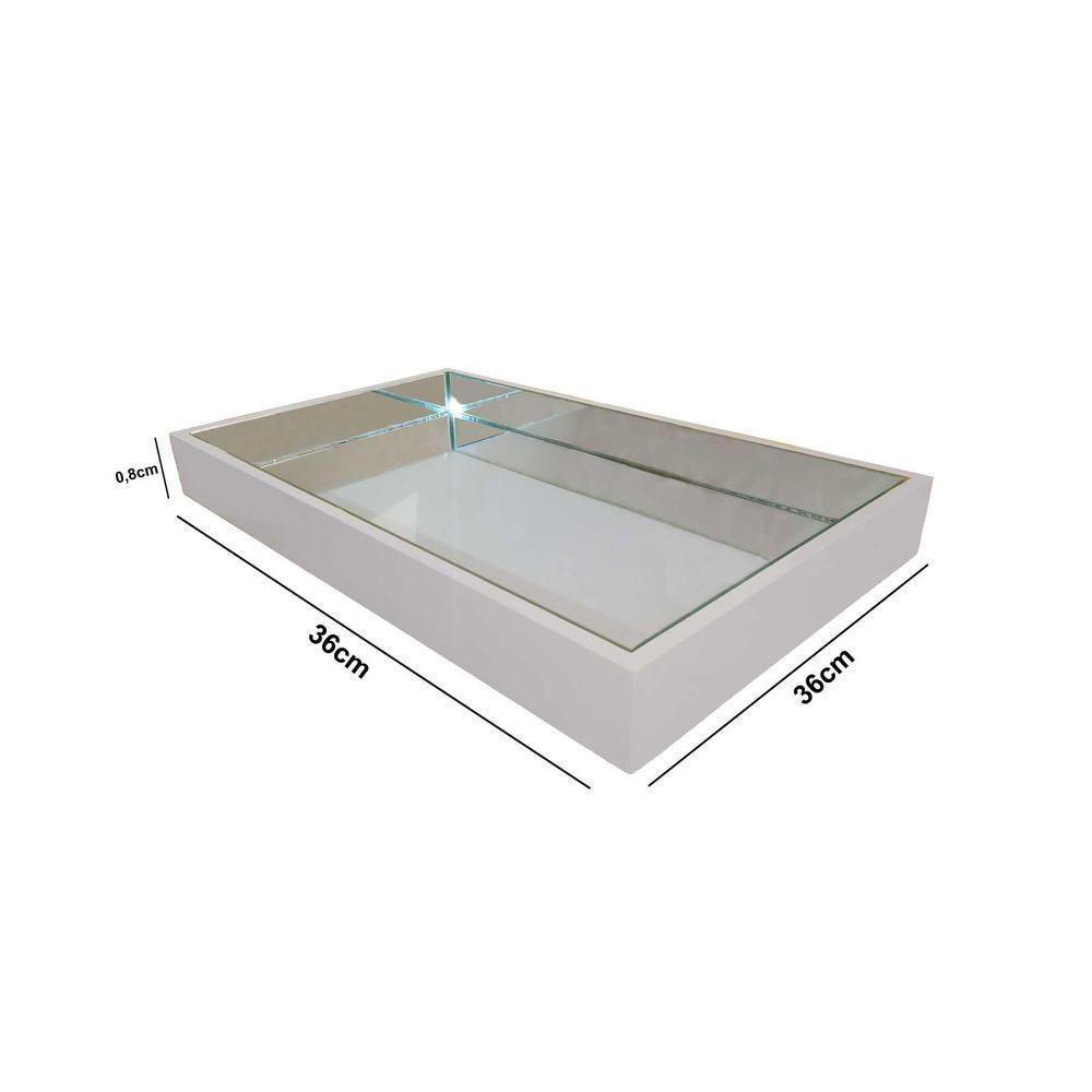 Bandeja Espelhada Laqueada Decorativa Off White - 2