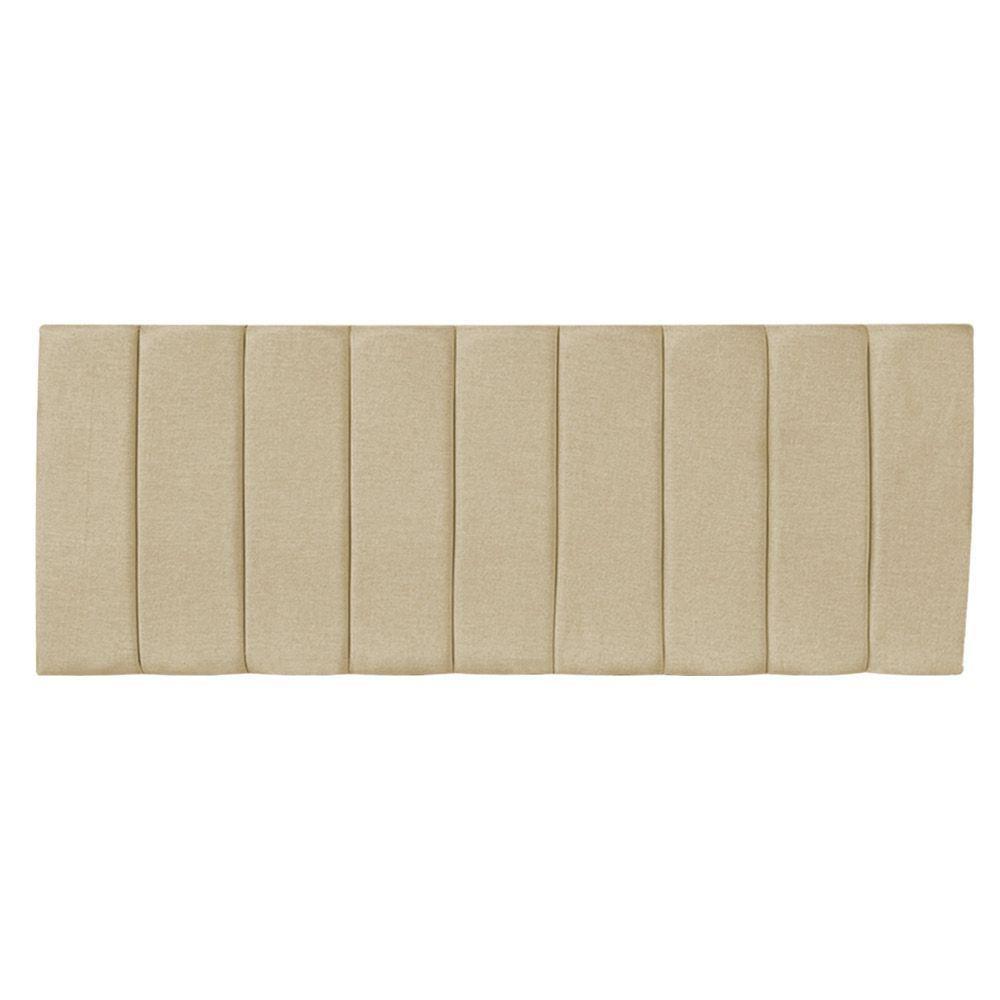 Kit Cabeceira Painel E Calçadeira Baú Solteiro 0,90m Londres Linho Dourado Dal Poz Estofados - 4