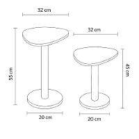 Kit 2 Mesas Laterais De Canto Monopé Com Tampo Orgânico Cor Branco - 6