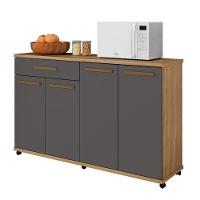 Balcão Campinas Com 4 Portas Arte MóveisCinamomo/grafite - 1