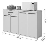 Balcão Campinas Com 4 Portas Arte MóveisCinamomo/grafite - 3