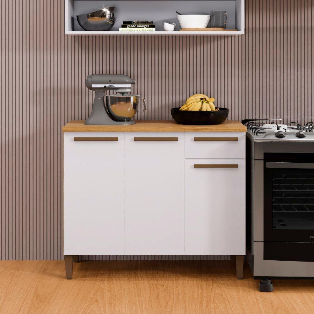 Balcão Clássico 03 Portas Arte Móveis Branco - 8