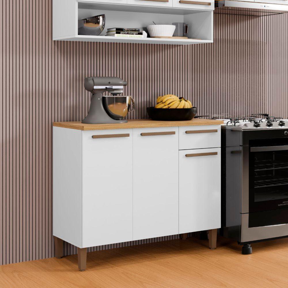 Balcão Clássico 03 Portas Arte Móveis Branco - 9