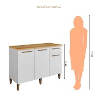 Balcão Clássico 03 Portas Arte Móveis Branco - 3