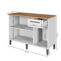 Balcão Clássico 03 Portas Arte Móveis Branco - 7