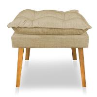 Kit Poltrona Decorativa E Puff Opala Luxo Linho Dourado Sky Mobile - 6