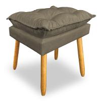 Kit 2 Puffs Decorativo Opala Suede Cappuccino Pés Palito Sky Mobile - 3