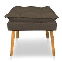 Kit 2 Poltronas Decorativa E Puff Opala Luxo Linho Marrom Sky Mobile - 6