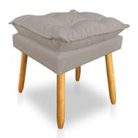 Kit 2 Puffs Decorativo Opala Linho Cappuccino Pés Palito Sky Mobile - 3