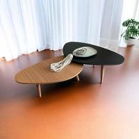 Kit 2 Mesas De Centro Orgânicas Pés Palito Em Madeira Cor Preto E Mel - 3