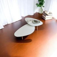 Kit 2 Mesas De Centro Orgânicas Pés Palito Em Madeira Cor Branco - 3