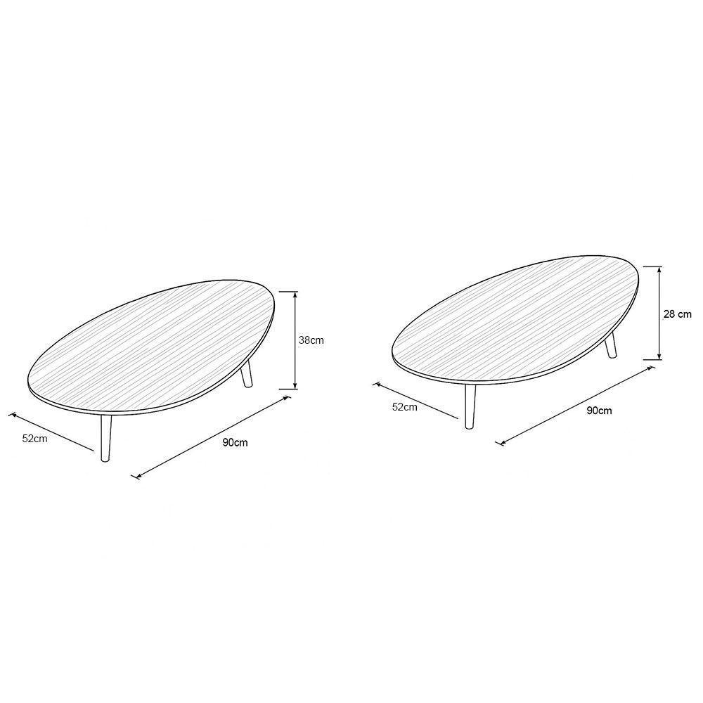 Kit 2 Mesas De Centro Orgânicas Pés Palito Em Madeira Cor Mel - 5